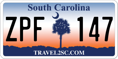 SC license plate ZPF147