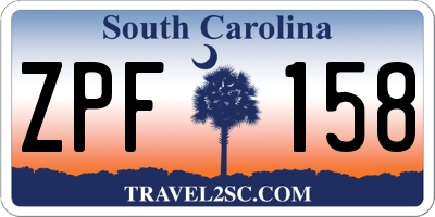 SC license plate ZPF158