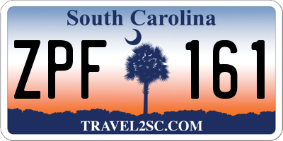 SC license plate ZPF161