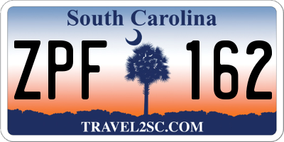 SC license plate ZPF162
