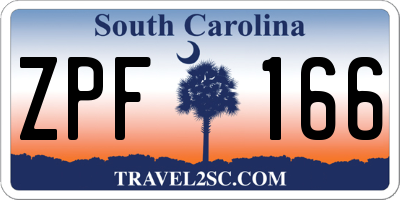 SC license plate ZPF166