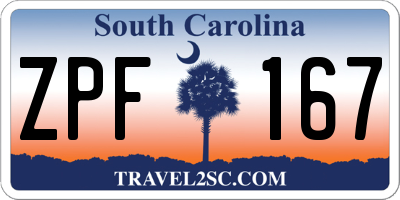 SC license plate ZPF167