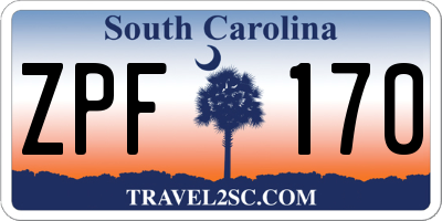 SC license plate ZPF170
