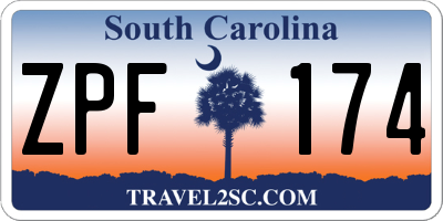 SC license plate ZPF174