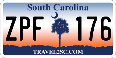 SC license plate ZPF176