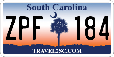 SC license plate ZPF184