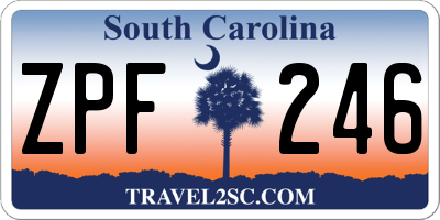 SC license plate ZPF246