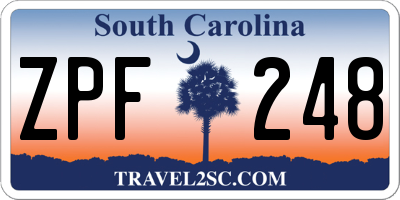 SC license plate ZPF248