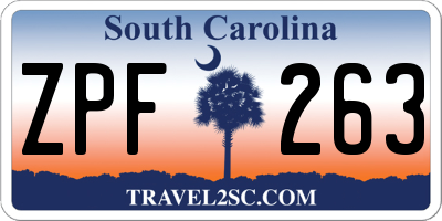 SC license plate ZPF263