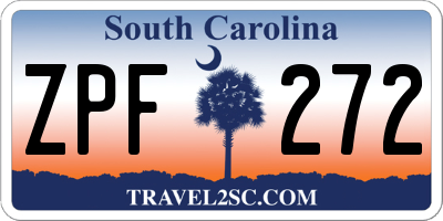 SC license plate ZPF272