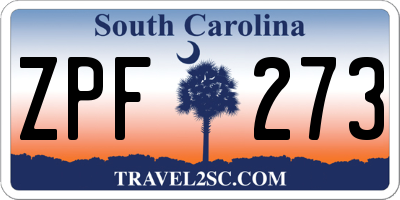 SC license plate ZPF273