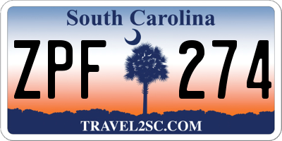 SC license plate ZPF274
