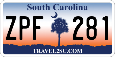 SC license plate ZPF281