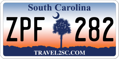 SC license plate ZPF282