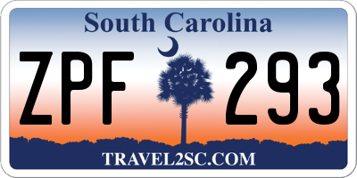 SC license plate ZPF293
