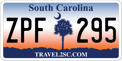 SC license plate ZPF295