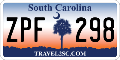 SC license plate ZPF298