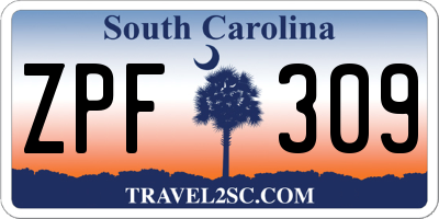 SC license plate ZPF309