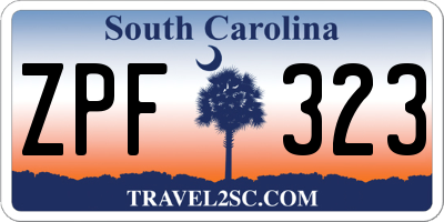 SC license plate ZPF323