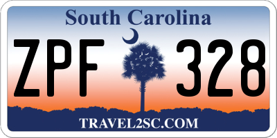 SC license plate ZPF328