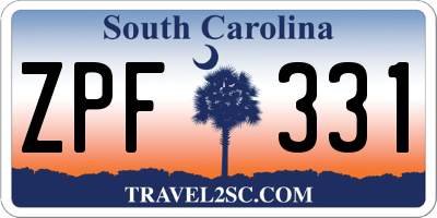 SC license plate ZPF331
