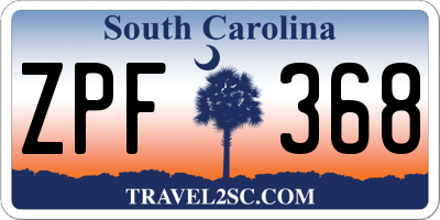 SC license plate ZPF368