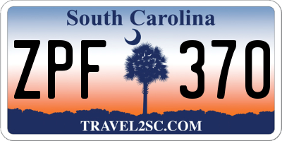 SC license plate ZPF370