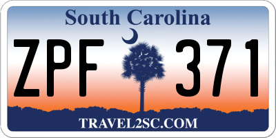 SC license plate ZPF371