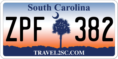 SC license plate ZPF382