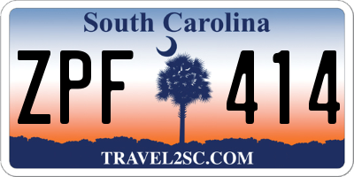 SC license plate ZPF414