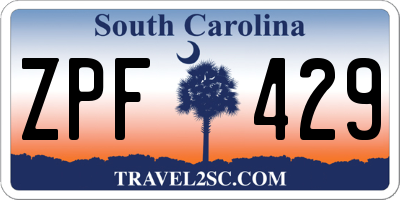 SC license plate ZPF429