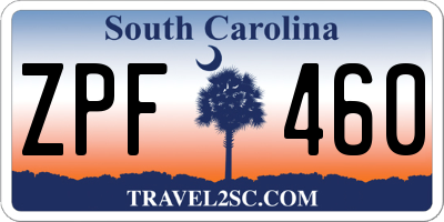 SC license plate ZPF460