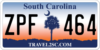 SC license plate ZPF464
