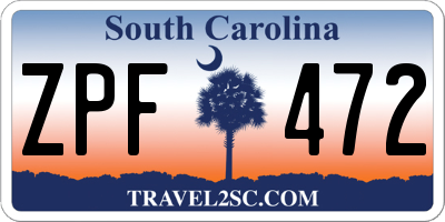 SC license plate ZPF472