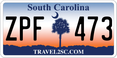 SC license plate ZPF473