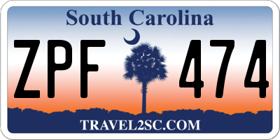 SC license plate ZPF474