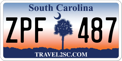 SC license plate ZPF487