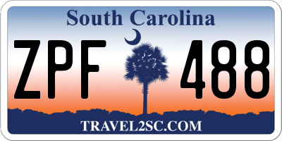 SC license plate ZPF488