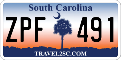 SC license plate ZPF491