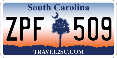 SC license plate ZPF509