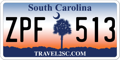 SC license plate ZPF513