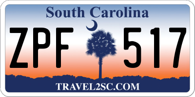 SC license plate ZPF517