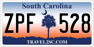 SC license plate ZPF528