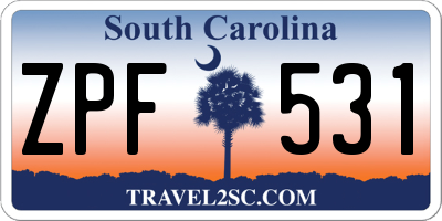 SC license plate ZPF531