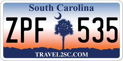 SC license plate ZPF535