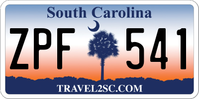SC license plate ZPF541