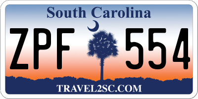 SC license plate ZPF554