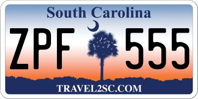 SC license plate ZPF555