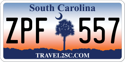 SC license plate ZPF557