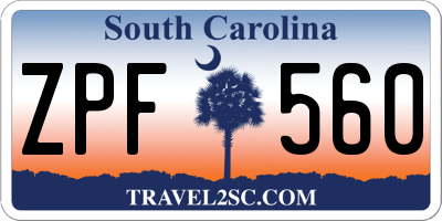 SC license plate ZPF560